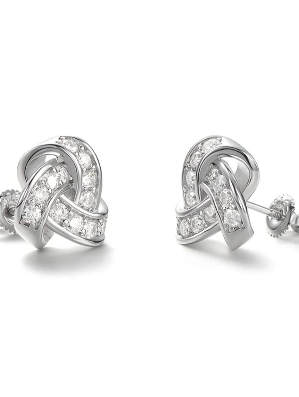 A 2-piece set of S925 silver earrings featuring 4-carat moissanite for women - Picture 4 of 8